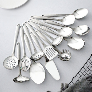 14pcs Kitchenware stainless steel home and kitchen Accessories Utensils skimmer ladle Serving Cooking Utensils set Food Tools