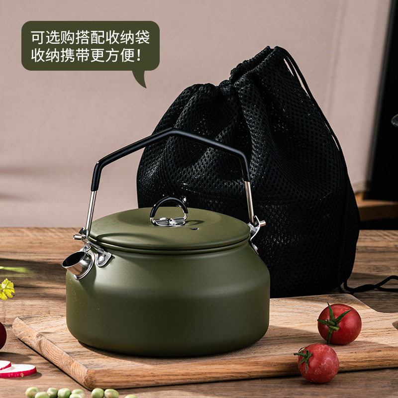 1L/1.5L Portable Food-Grade Outdoor kettle 304 stainless steel stove cassette gas tea capacity outdoor camping kettle light