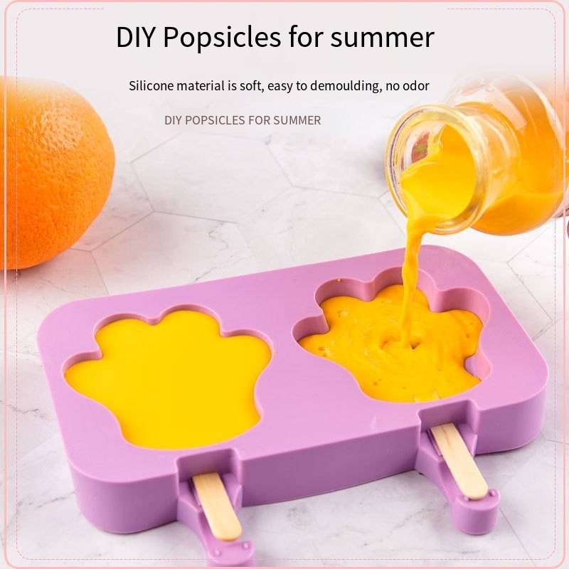 Summer family silicone ice cream cake molds Popsicle DIY children's cartoon ice cream mold Creative ice cream mold with lid