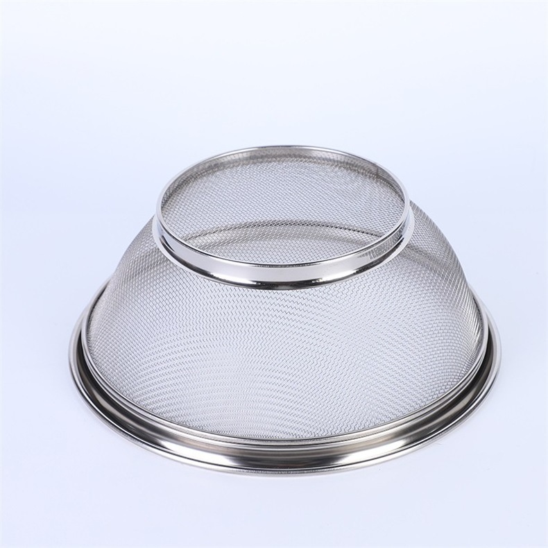 Household kitchen stainless steel net basket washing rice basket Fine mesh high edge fruit and vegetable basket 22/25/28CM