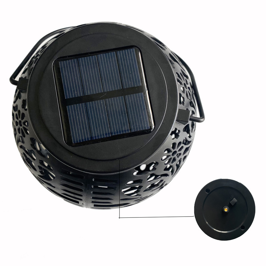 Solar Garden Decorative Hollow Hanging Lamp Waterproof Led Solar Lantern Light For Garden Decor