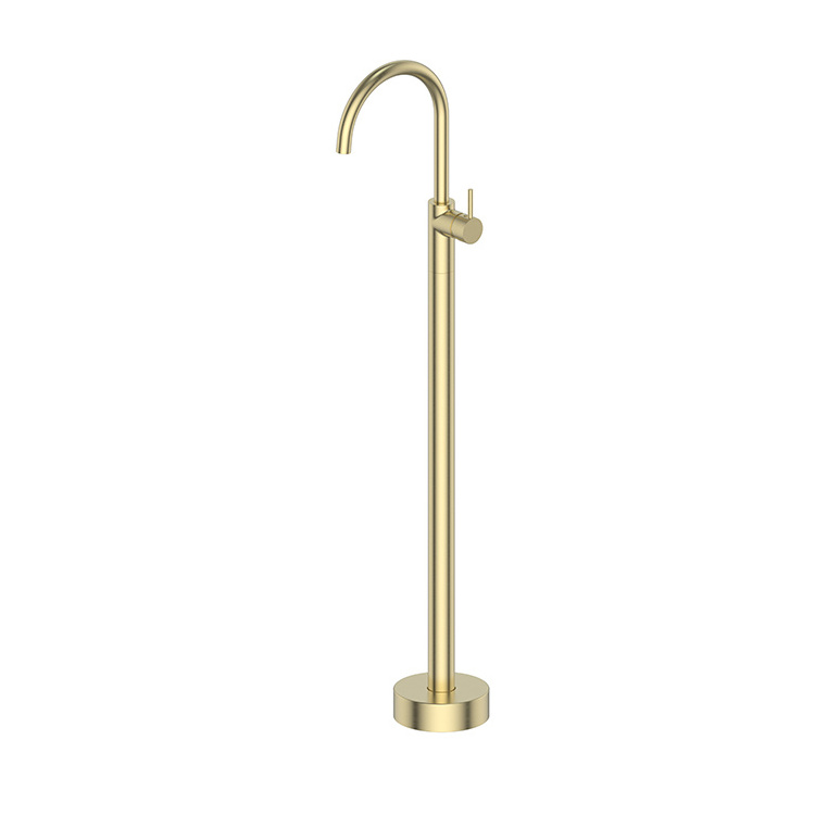 New Style Single Handle Brass Free Standing Tub Gold Bathtub Faucet