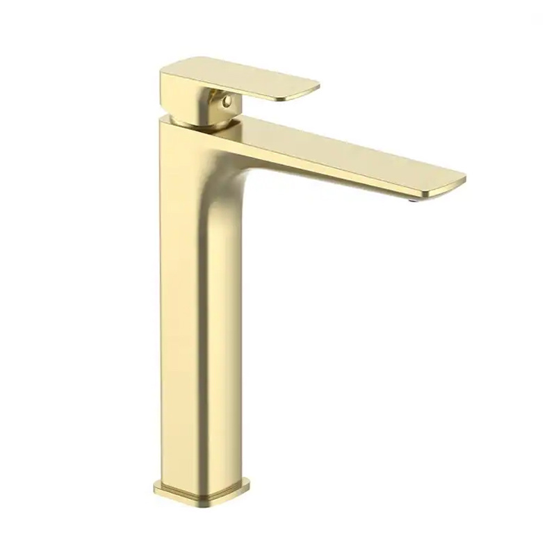 Bathroom Wash basin Single Hole Deck Mounted Face Wash Basin Brass Brushed Gold Faucet