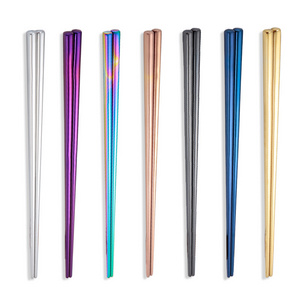 Korean Custom Color Stainless Steel Metal Titanium Chopsticks for Sushi Wedding Gift Souvenirs