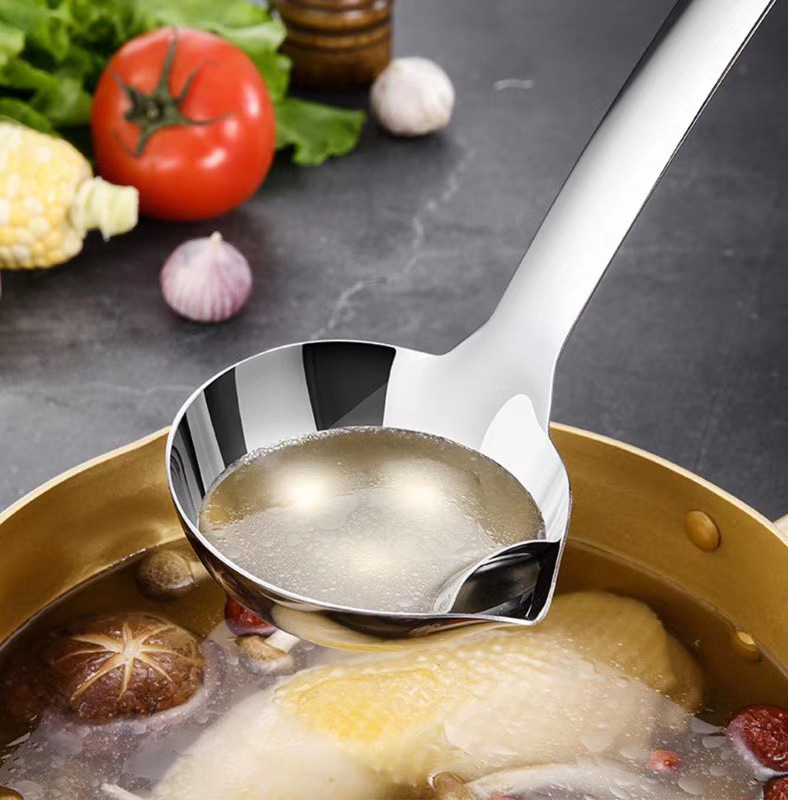 New separating oil soup ladle spoon stainless steel soup ladle for kitchen accessories