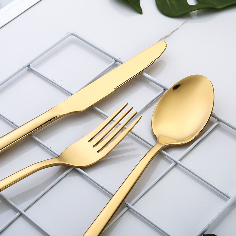 Wholesale Stainless Steel Fork Spoon Knife Bulk Gold Flatware for Wedding Party