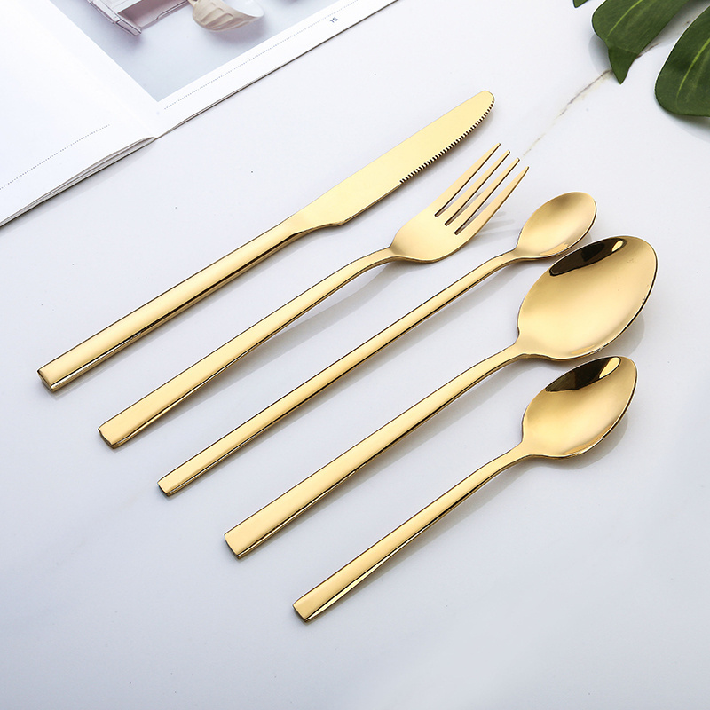 Wholesale Stainless Steel Fork Spoon Knife Bulk Gold Flatware for Wedding Party