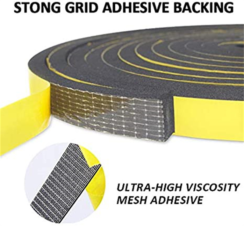 Rubber Self Adhesive Sponge Seal Strip Width10-30mm Thick 2-20mm Single Sided Adhesive EVA Black Foam Anti-collision Seal Gasket