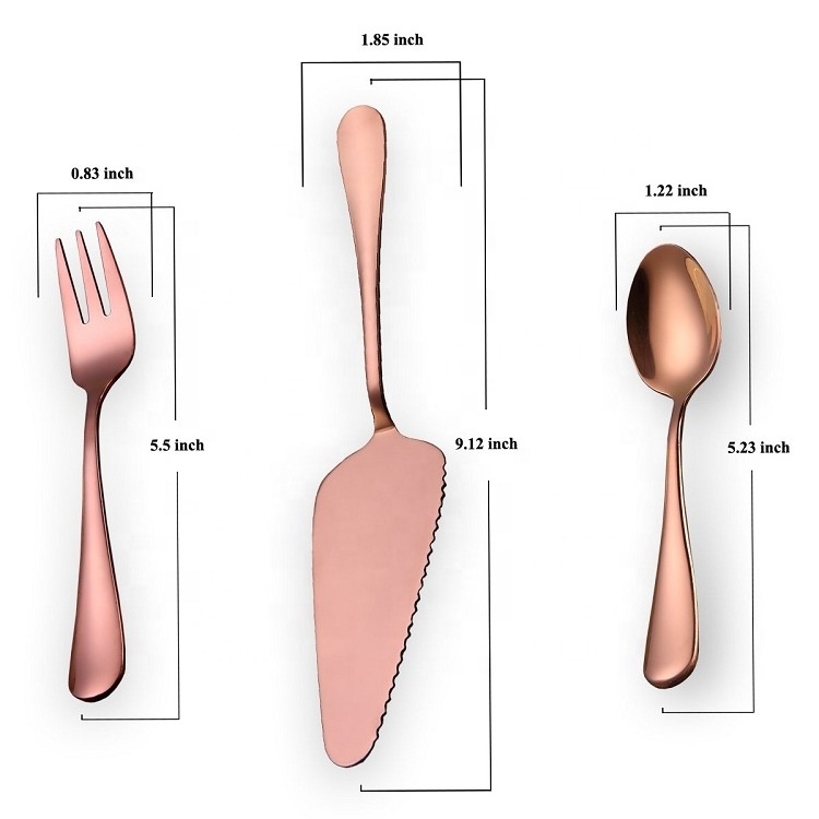 Rose Gold Stainless Steel Cake Serving Set, Professional Shovel Server