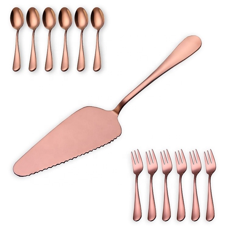 Rose Gold Stainless Steel Cake Serving Set, Professional Shovel Server