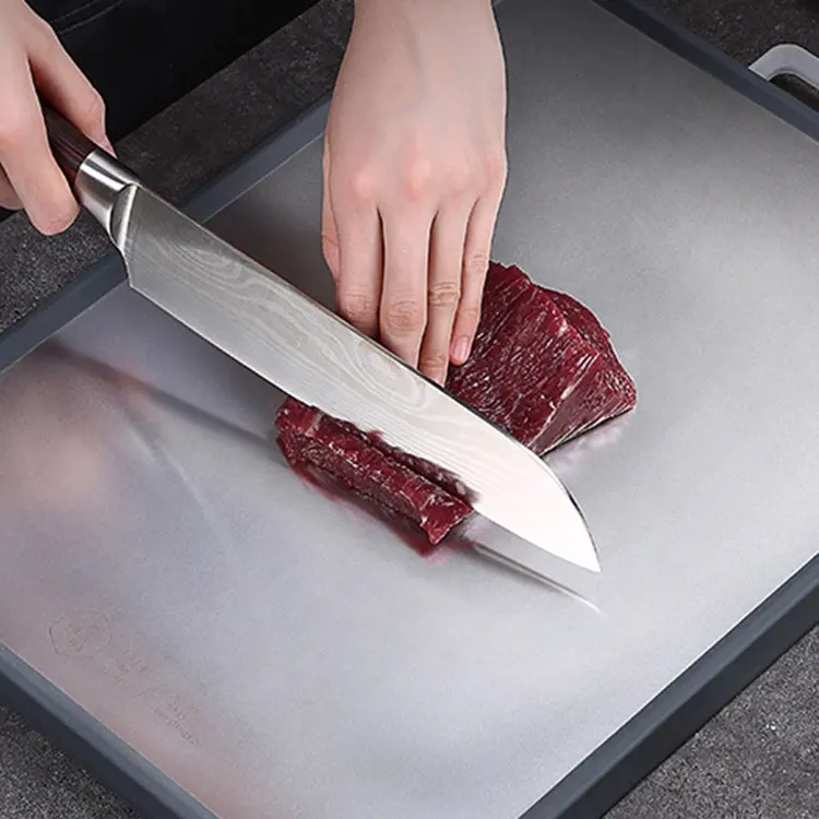 2023 New design Double-sided Kitchen Plastic Chopping Board Stainless Steel Cutting Board