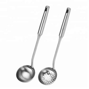 kitchen utensil 18/8 stainless steel slotted spoon and soup ladle cooking set