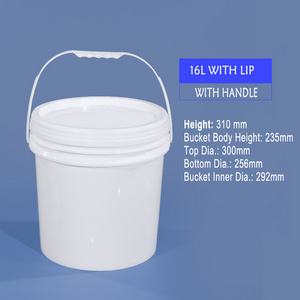 Customized Color Pail Food grade 16 L PP plastic bucket With Plastic Handle Lid