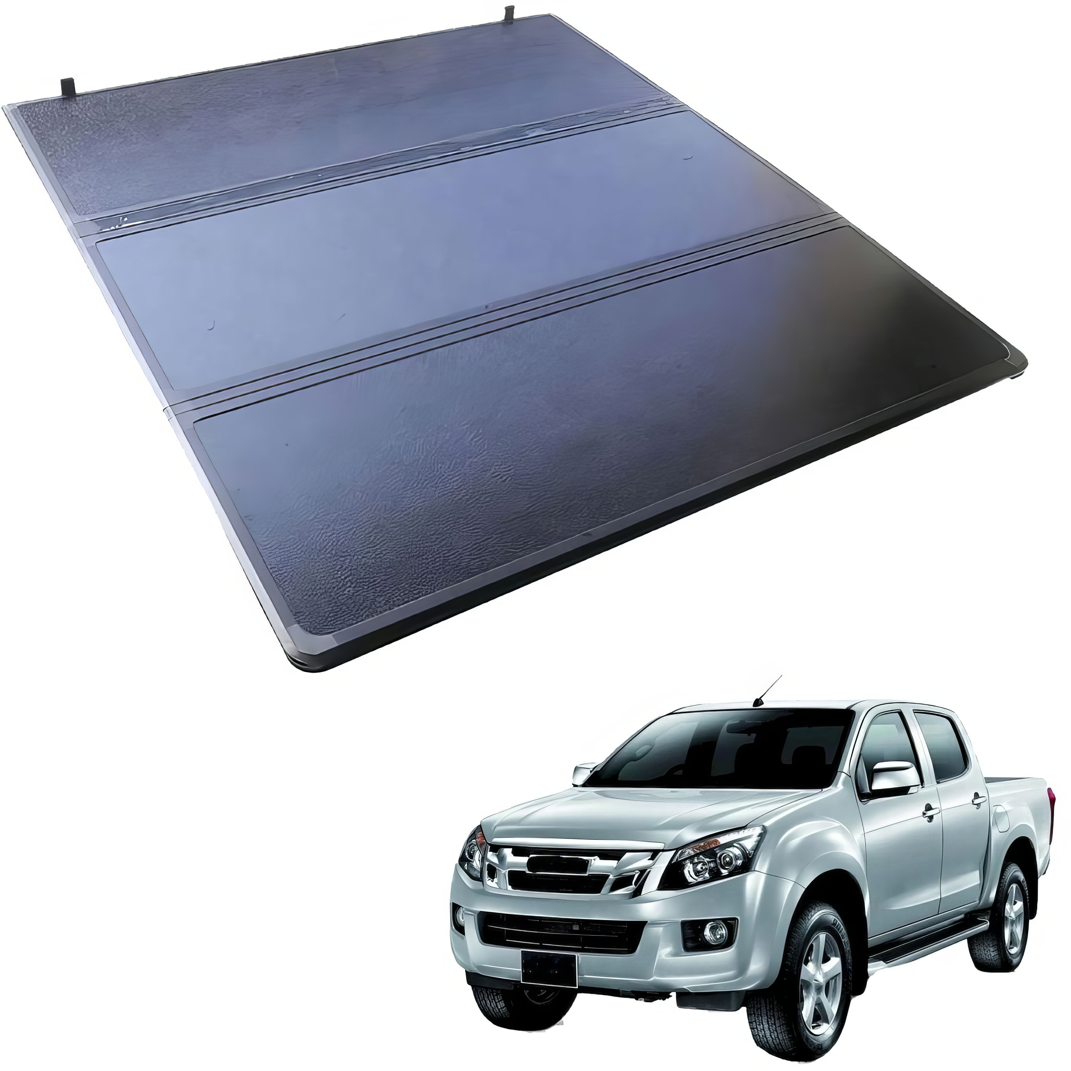 hot selling   Truck Bed Pickup Trifold Foldable  hard tri-fold flip up bed cover  For toyota hilux accessories