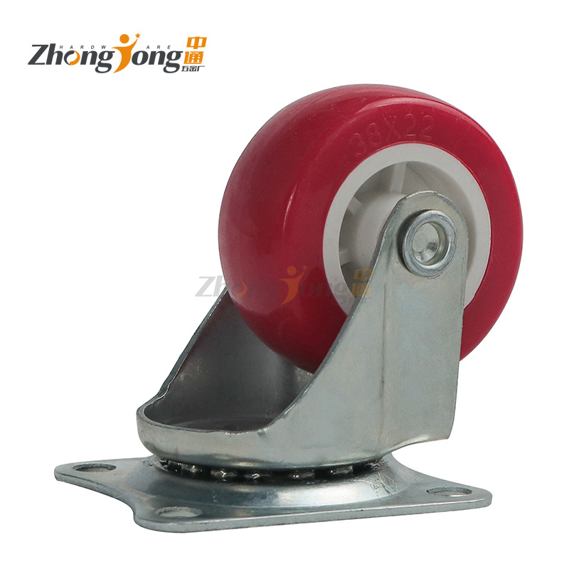 1.5 inch Furniture Swivel Caster Wheel Removable Caster Wheel Office Chair White Surface Packing Plastic Color Material Zinc