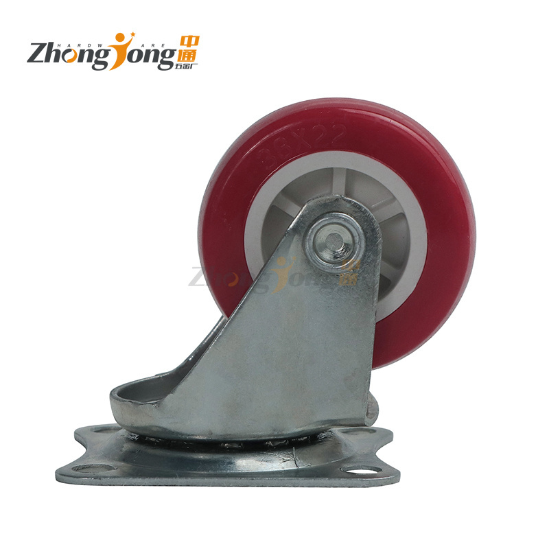 1.5 inch Furniture Swivel Caster Wheel Removable Caster Wheel Office Chair White Surface Packing Plastic Color Material Zinc