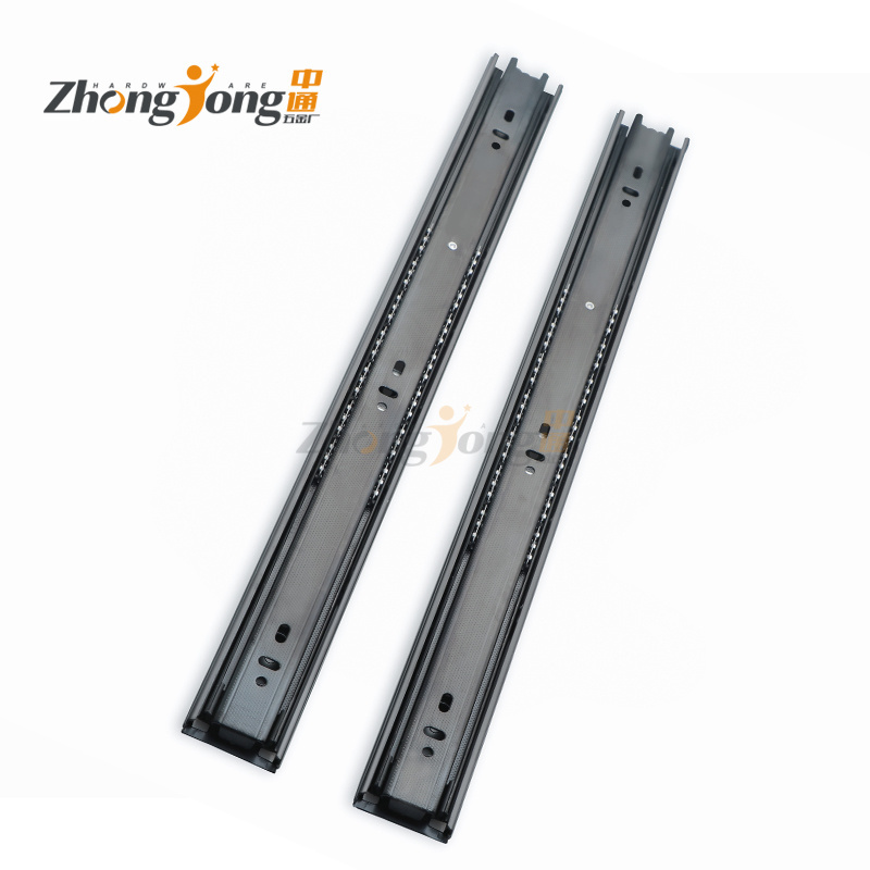 45mm  Telescope Channel Ball Bearing Drawer Slides Cold Rolled Steel Heavy Duty Drawer Slide