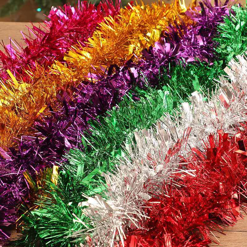 Christmas PVC Blue Wirh Snowflake Tinsel Garland Outdoor Christmas Decorations Wholesale