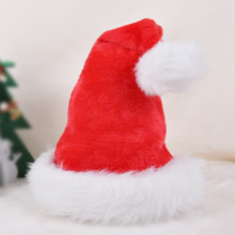 High-end Plush Adult Christmas Hat Santa Hat Christmas Hat Manufacturers Indoor Christmas Decoration