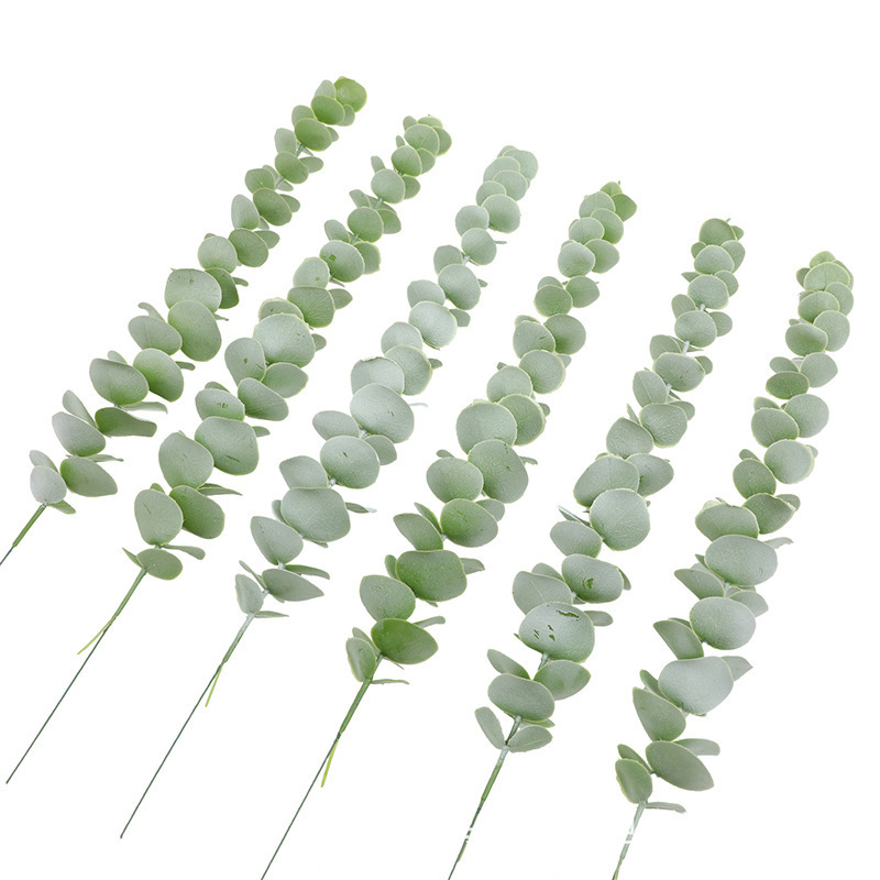 Wholesale Artificial Eucalyptus Leaves Green Plants Tree Stems Branches Decorative Home Wedding