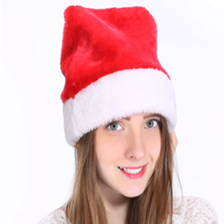 High-end Plush Adult Christmas Hat Santa Hat Christmas Hat Manufacturers Indoor Christmas Decoration