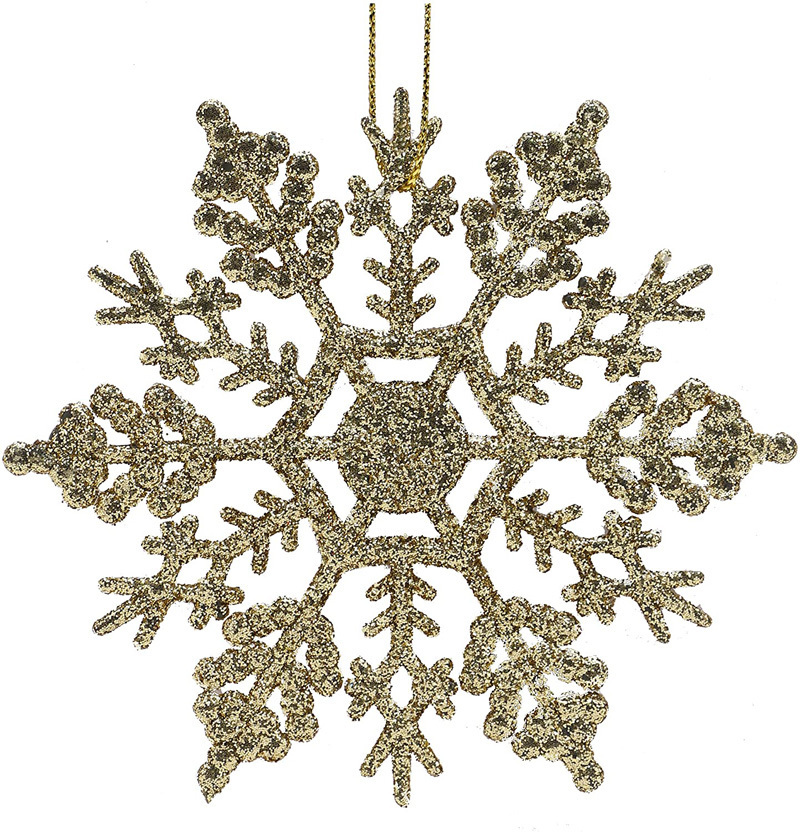 Christmas Glitter Plastic Snowflake Ornaments Xmas Tree Decorations