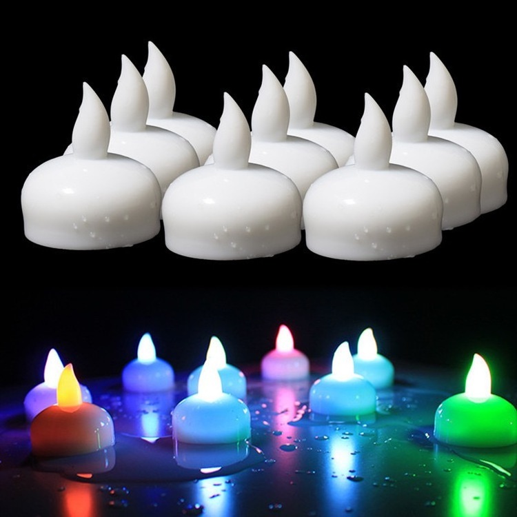 Cross- Border Creative Water Lighted Floating Led Small Candle Light In Water Christmas Wedding Table Pool Bathtub Decoration