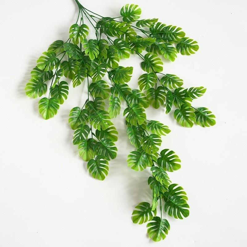 Simulated green plants artificial flowers turtle back leaves wall hanging vines plant wall decoration indoor