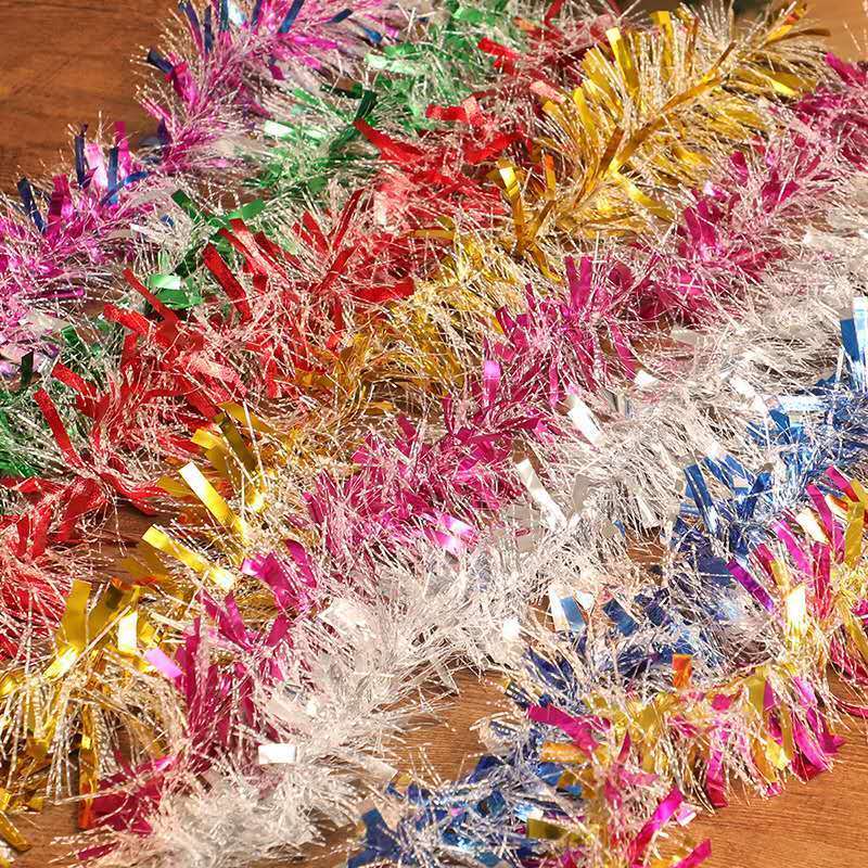 Christmas PVC Blue Wirh Snowflake Tinsel Garland Outdoor Christmas Decorations Wholesale