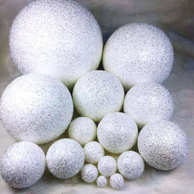 Silver Large Silver Glitter Styrofoam Christmas Balls Christmas Ball Ornaments Bulk