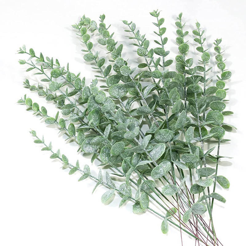 Wholesale Artificial Eucalyptus Leaves Green Plants Tree Stems Branches Decorative Home Wedding