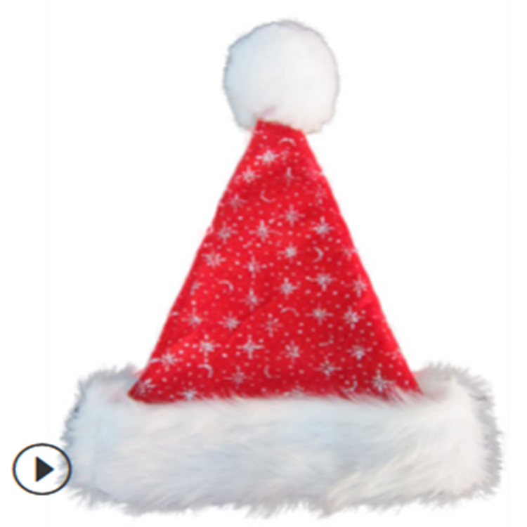 High-end Plush Adult Christmas Hat Santa Hat Christmas Hat Manufacturers Indoor Christmas Decoration