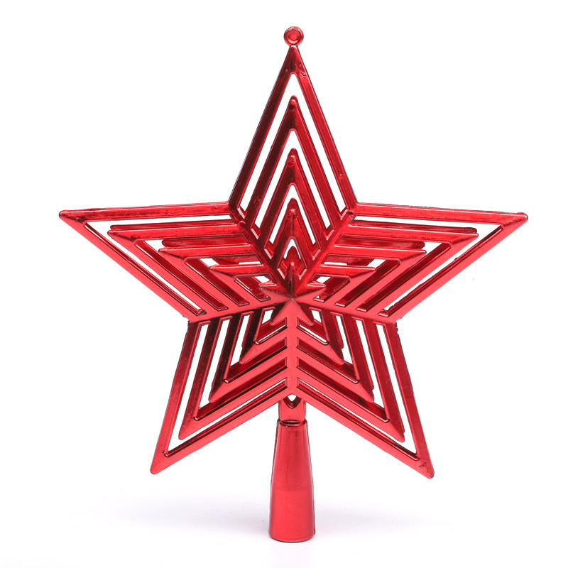 2024 Products 3D Christmas Tree Topper Star Plastic Decorations