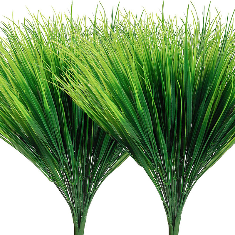 7-pronged plastic artificial flower spring grass plant walls green plant decorations partition and garden decorations