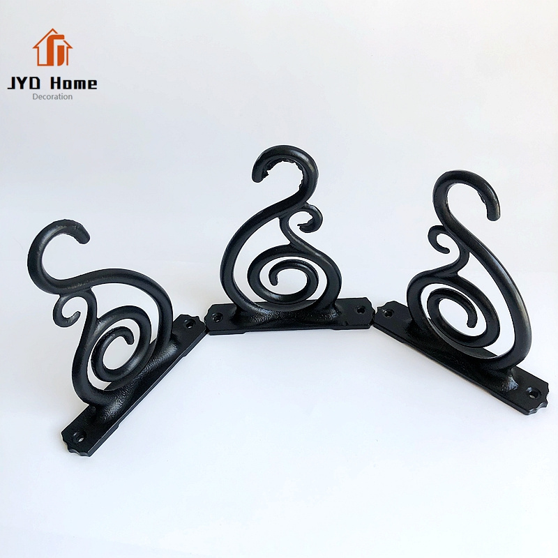 Indoor&Outdoor Die Casting Scroll Plant Hanger Wrought Iron Hooks for Bird Feeders Wall Flower Basket Bracket Satin Black ORB