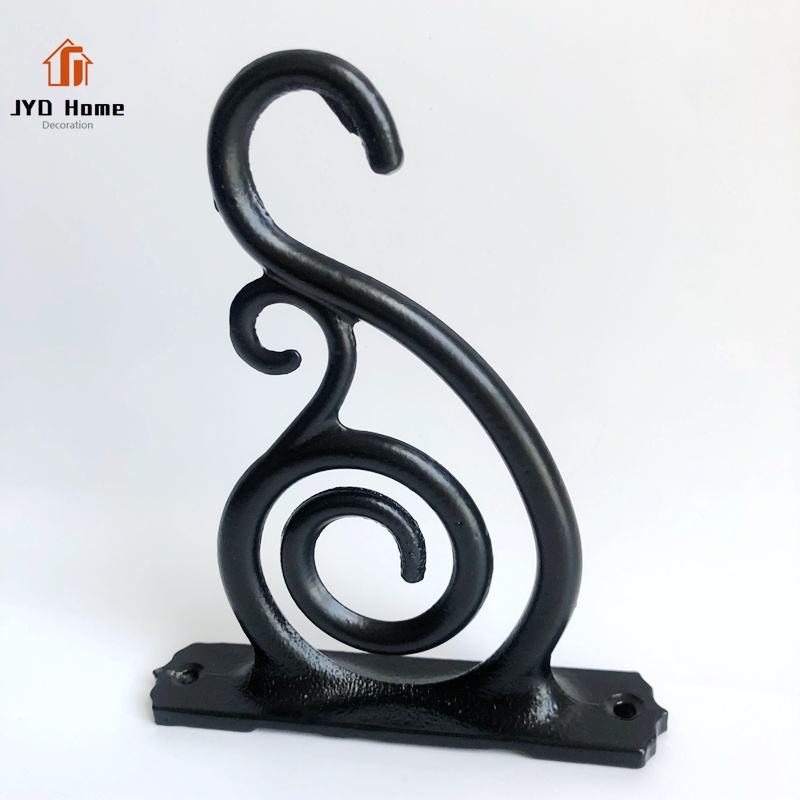 Indoor&Outdoor Die Casting Scroll Plant Hanger Wrought Iron Hooks for Bird Feeders Wall Flower Basket Bracket Satin Black ORB