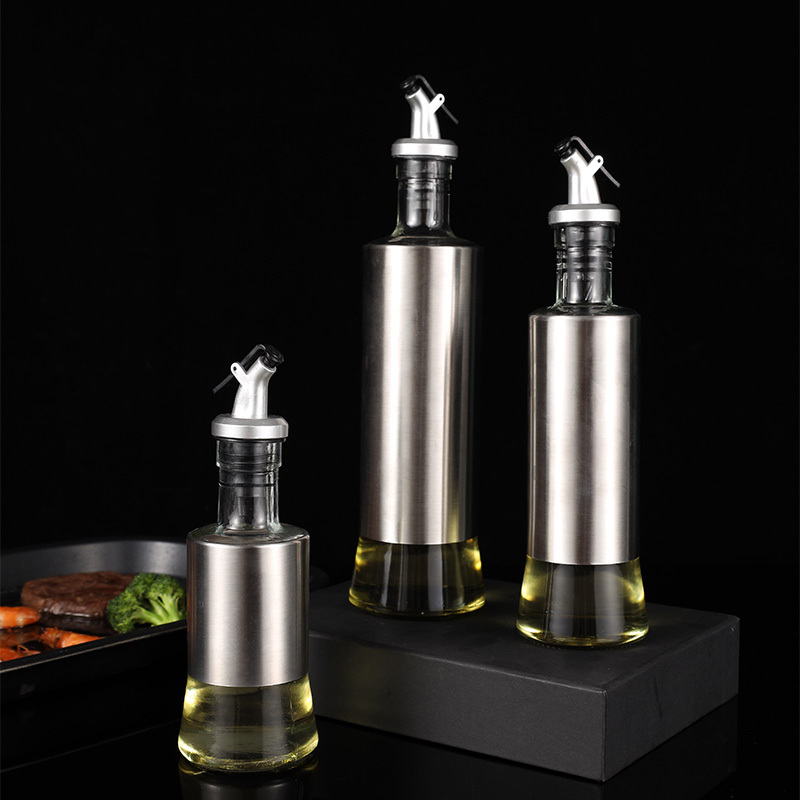 Olive Oil Dispenser Oil and Vinegar Cruet Bottle with Stainless Steel Oil Dispenser