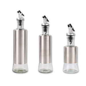 Olive Oil Dispenser Oil and Vinegar Cruet Bottle with Stainless Steel Oil Dispenser