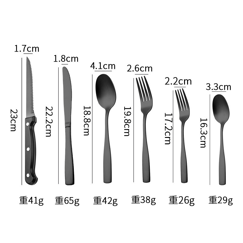 Black Flatware Set for 8  Stainless Steel Tableware Cutlery Set 48-Piece Matte Black Silverware Set with Steak Knives