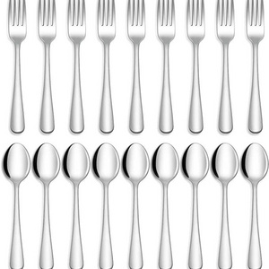 Home Kitchen Restaurant 24-piece Forks and Spoons Silverware Set  Food Grade Stainless Steel Flatware Cutlery Set