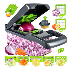 Wholesales Multi-purpose 13-in-1 Food Choppers Onion Slicer Cutter Vegetable Chopper with 8 Blades