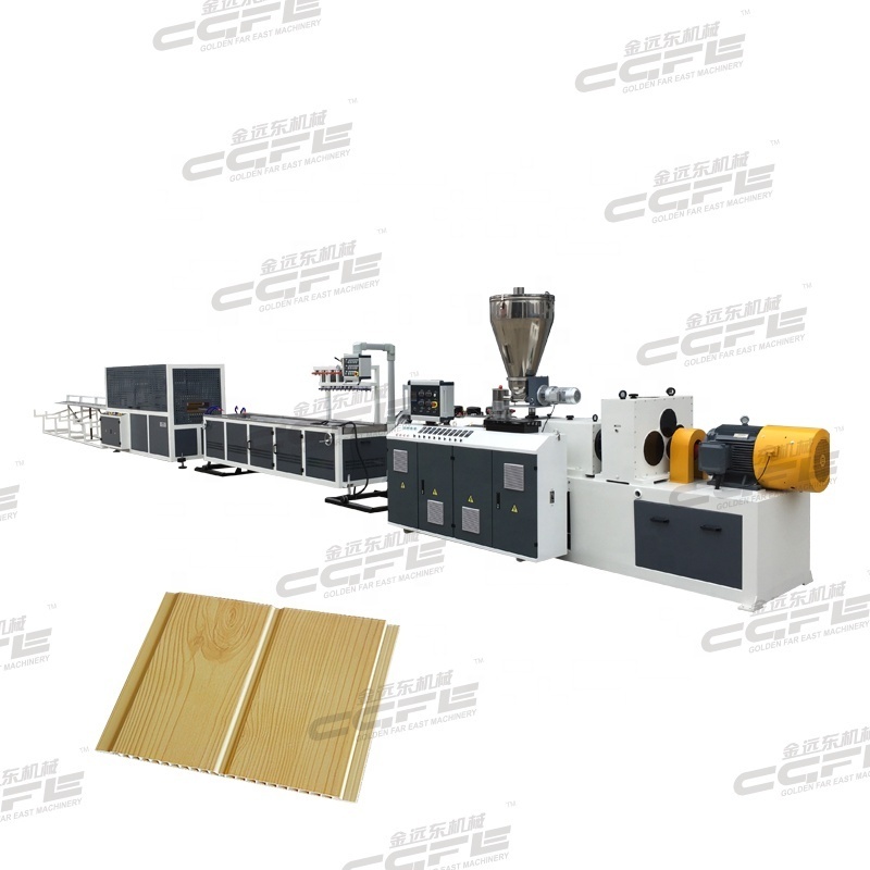 WPC Machine PVC Panel Ceiling Panel Roofing House Decoration Cladding Panel Wood Plastic Profile Hollow Extruder Machine