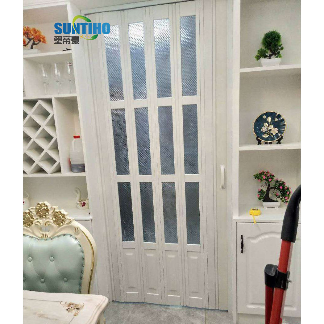 Wholesale home style UPVC Door Plastic Interior Noiseless Door smart Folding Sliding doors