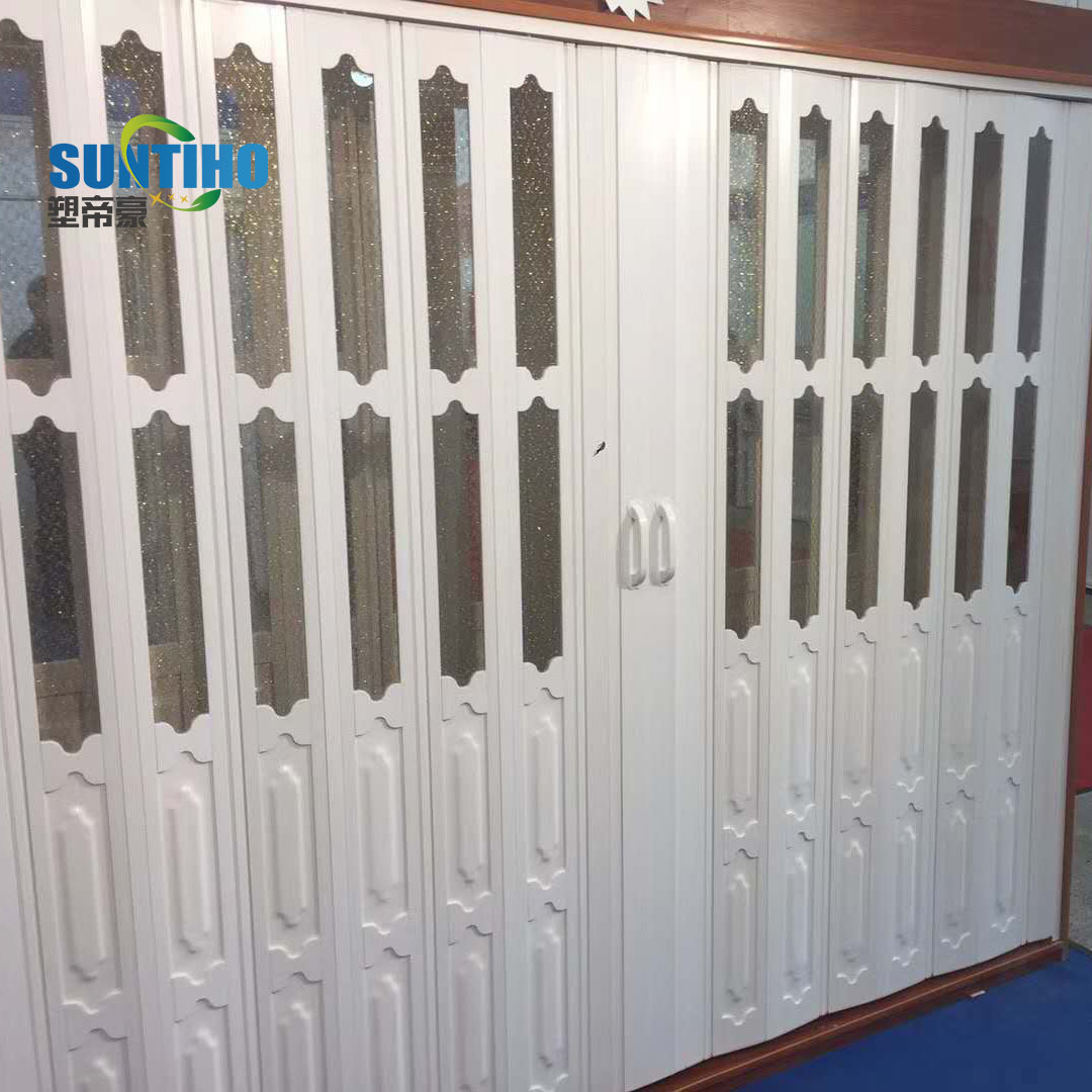 Wholesale home style UPVC Door Plastic Interior Noiseless Door smart Folding Sliding doors