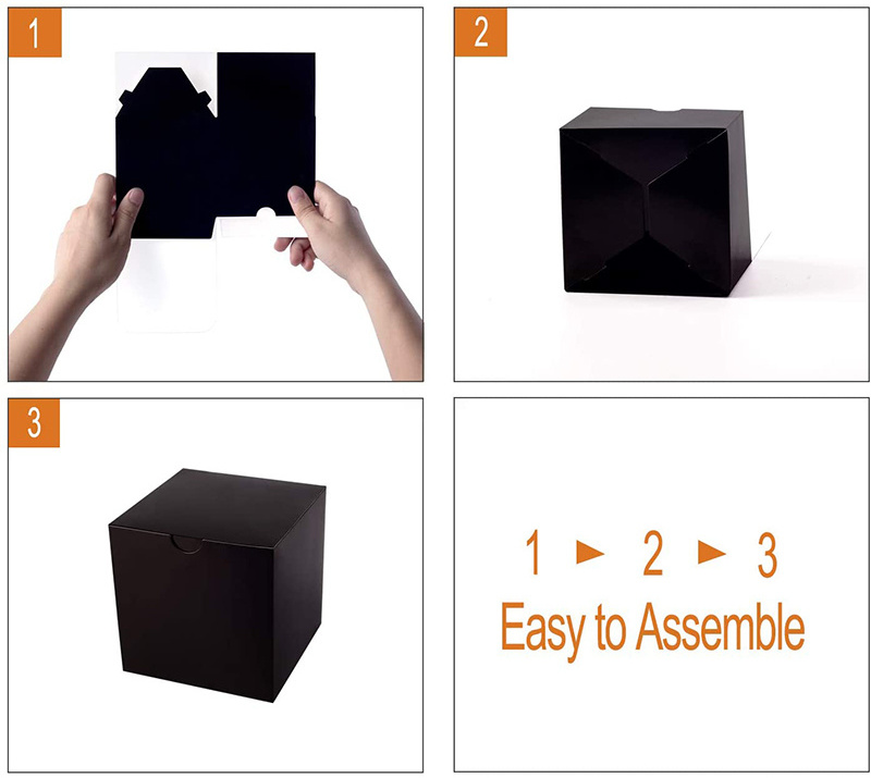 Custom Luxury Rigid Black Square Paper Packaging Boxes Birthday Party Gift Candle Box With Logo