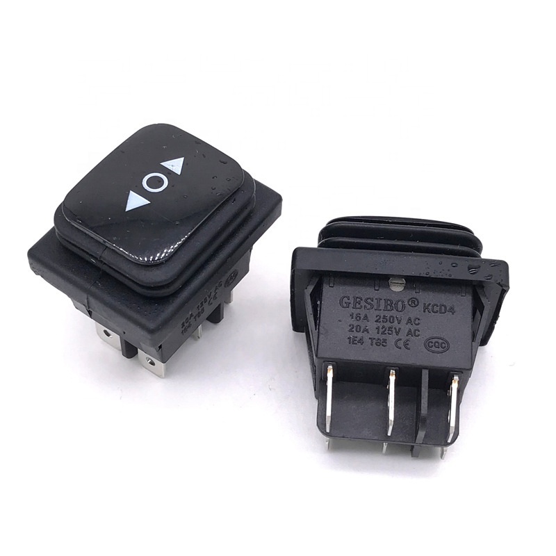 KCD4 Momentary (on)-off-(on) Waterproof 6Pin 3 Position Rocker Switch