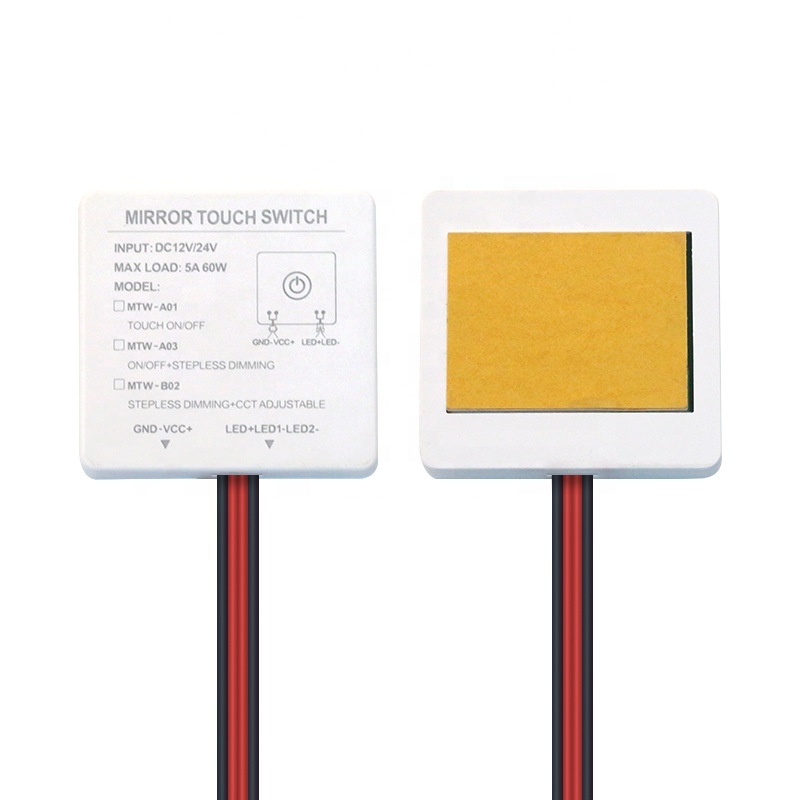 OEM 12V 24V 5A Single Key Smart led light bathroom mirror touch sensor switch for mirror