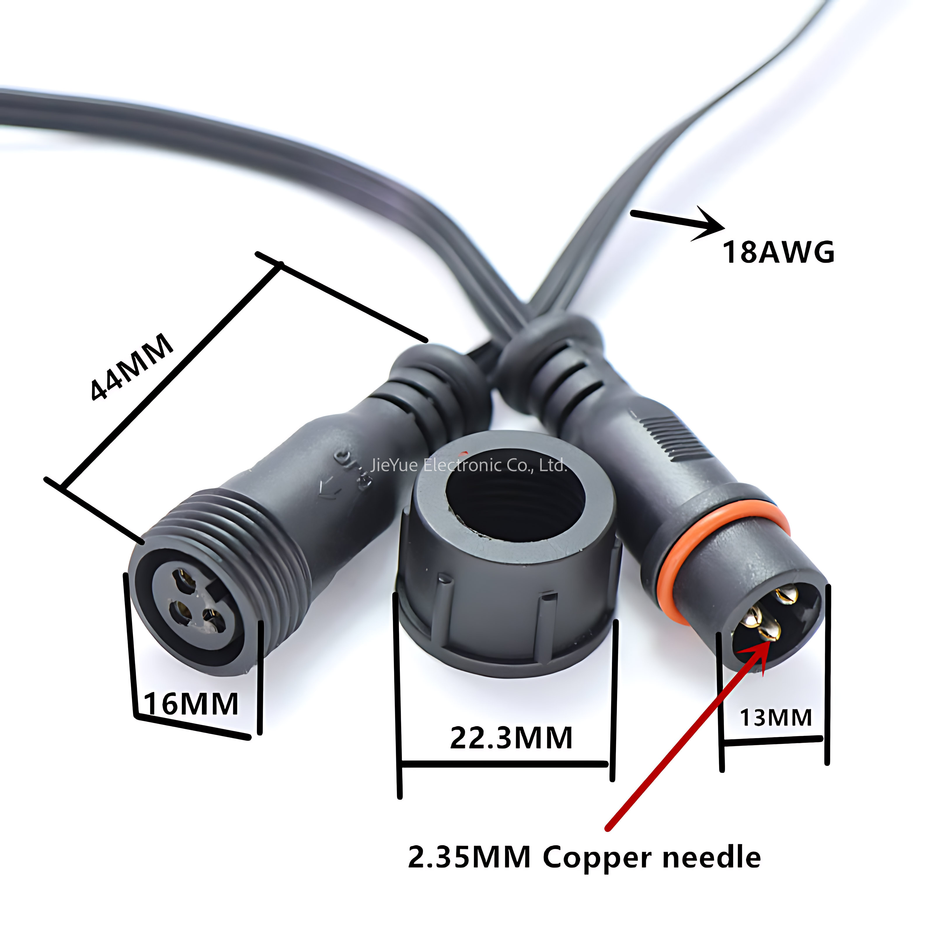 M6 M8 M10 M12 M16 M18 M20 Waterproof Connector 3 Pin 3 Core IP67 IP68 Female Male Plug LED Connector