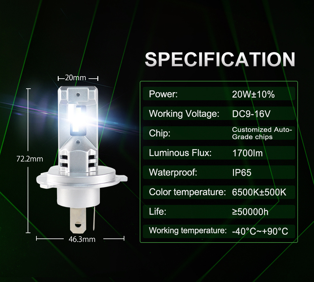 Factory Price 40w Fanless 4000lm Led Head Light H1 H4 H7 Truck Auto Led Lamp Projector Restoration Kit Headlamp Headlight Bulb