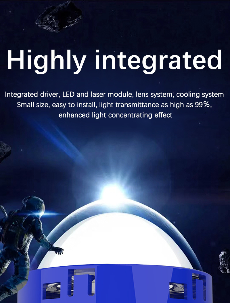 2024 New Arrival Ultra High Power Multi Chip 120w 3.0'' Dual H4 H7 Hi/Lo Beam Bi Led Laser Bi Led Projector Lens Headlight